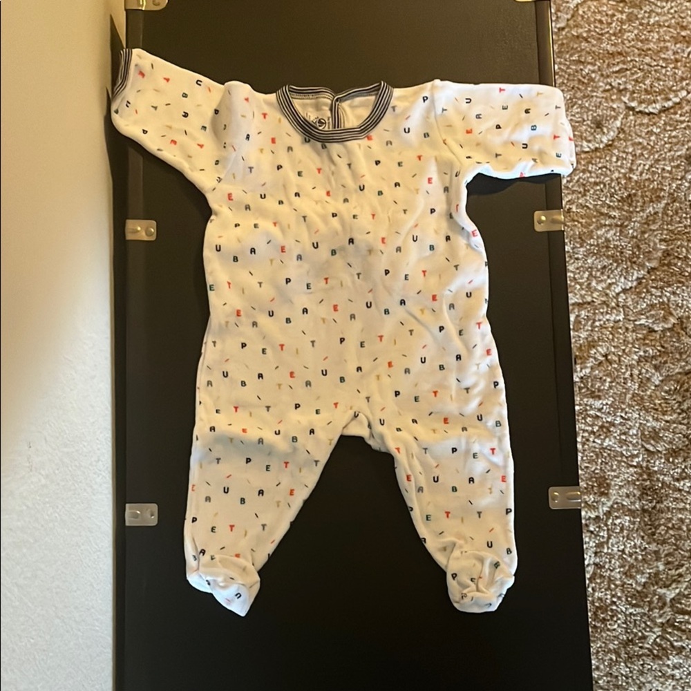 Petit Bateau White Bodysuit with Colorful Letters